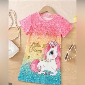 Tie Dye Unicorn T-Shirt Dress